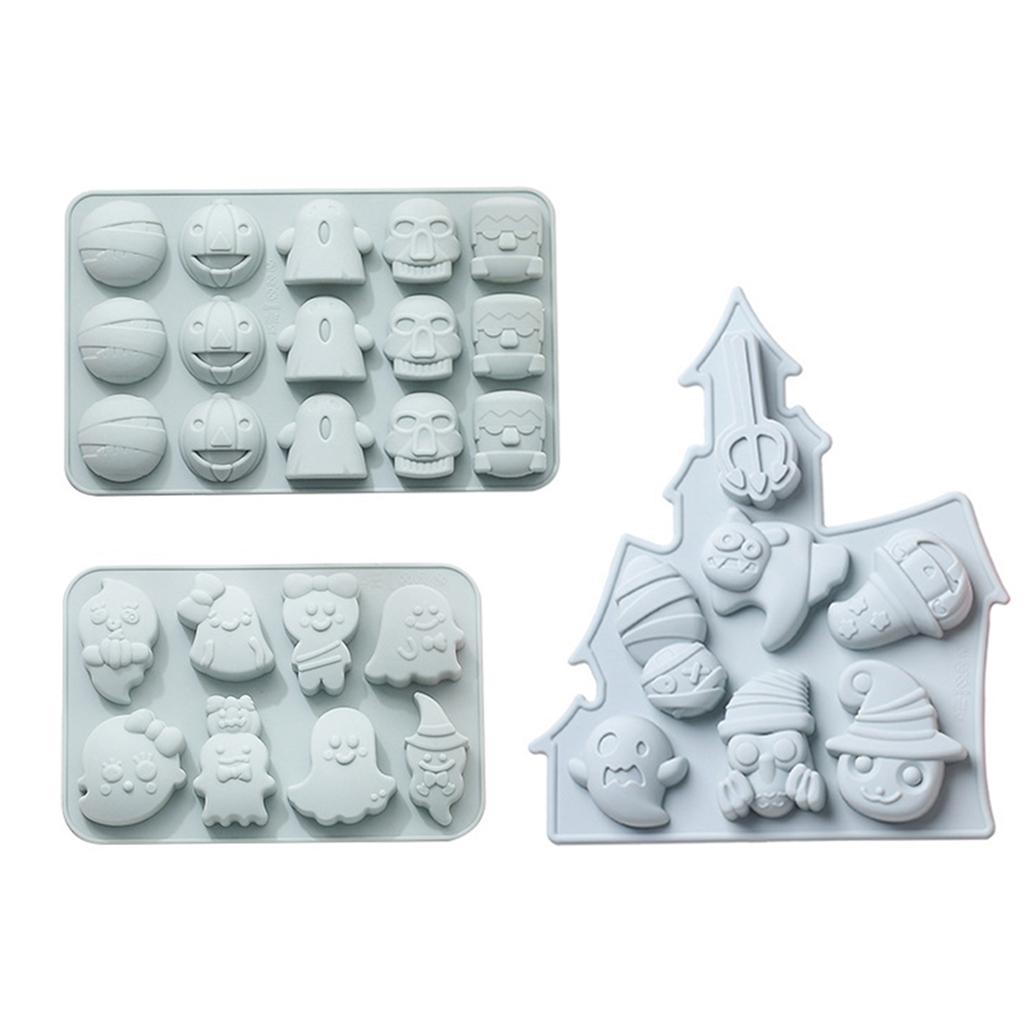 Halloween Silicone Stencils DIY Fondant Cake Chocolate Soap Templates Practical Kitchen Baking Tools