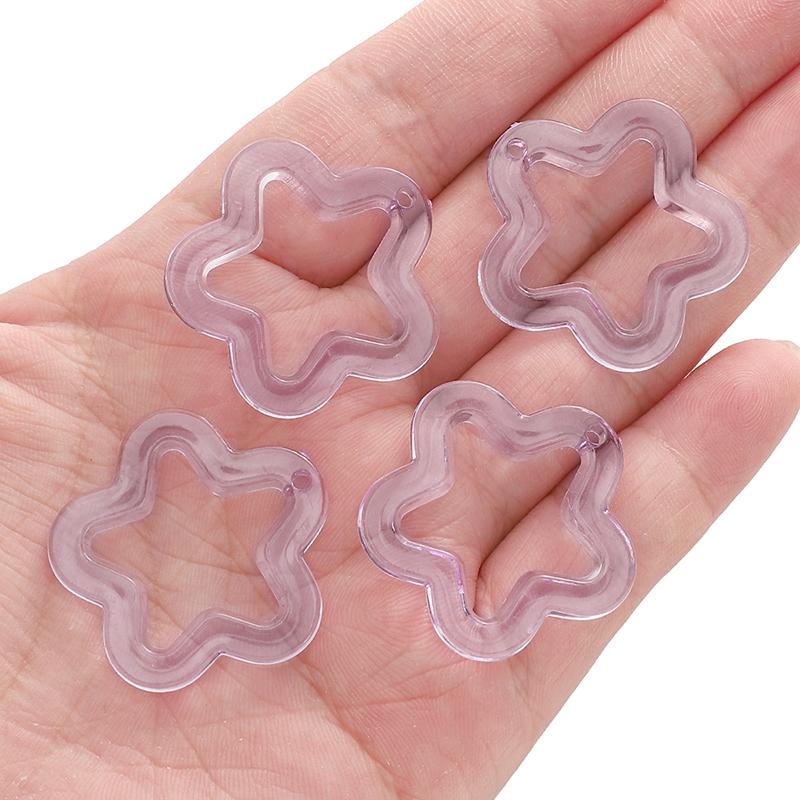 30mm 20pcs/bag Acrylic Transparent Five-Pointed Star Beads DIY Bracelet Necklace Earrings Jewelry Accessories