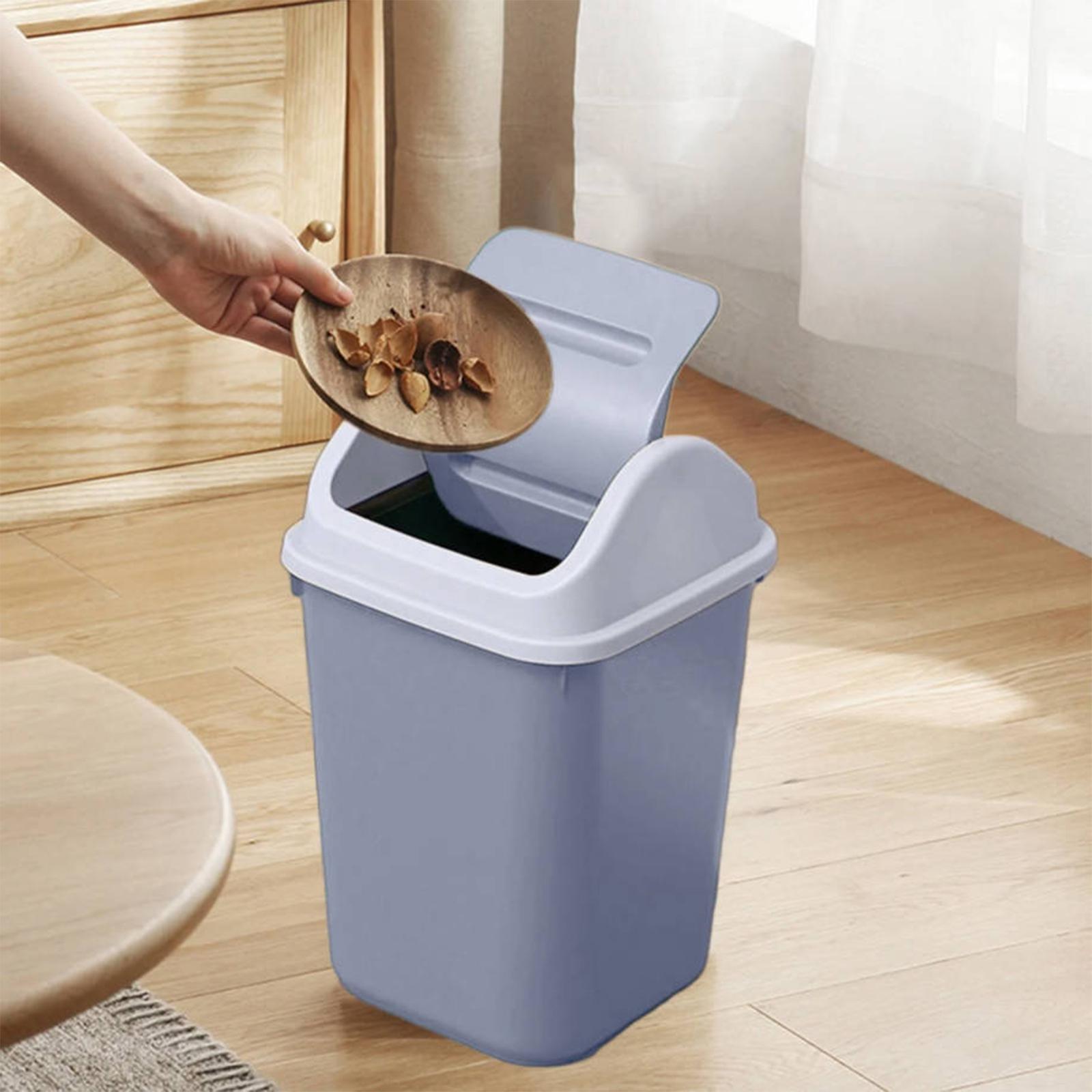 

Мусорное ведро с крышкой, пластиковое мусорное ведро большой вместимости для домашних туалетов, гостиных, кухонь и спален. One Size серый