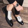 Fashion Men's Oxford Pointeds Business Dress Brogue Designer Carved Shoes For Men Loafers Outdoor Flat Male Wedding Shoes 38~46
