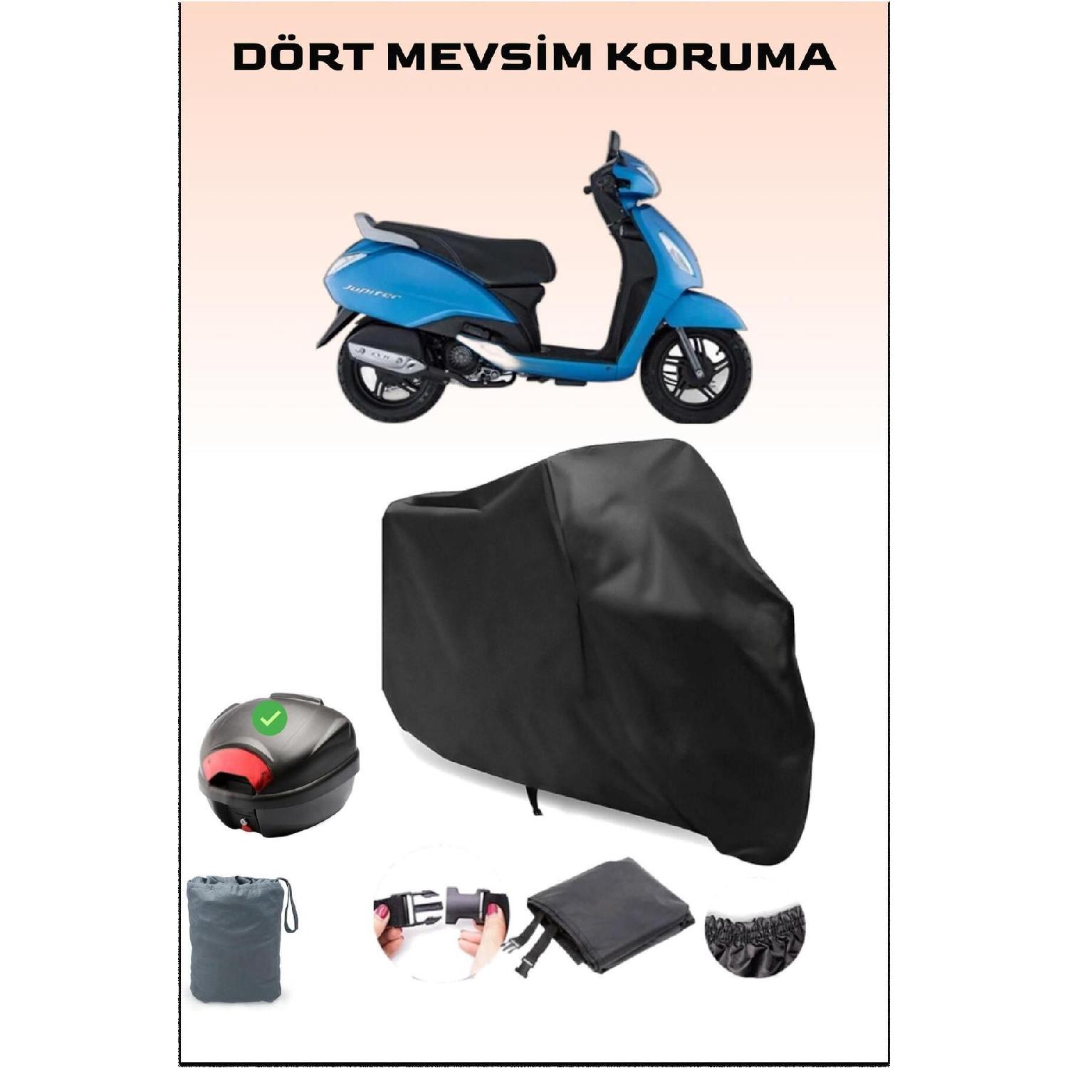 

Tvs Jupiter 125 Backpack Compatible Black Motorcycle Tarpaulin Waterproof Durable Fabric