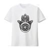 Womens Hamsa Defense Against the Evil Eye T Shirt White 2X Large Vintage Washed Soft Homme Slightly Casual Breathable Stretched