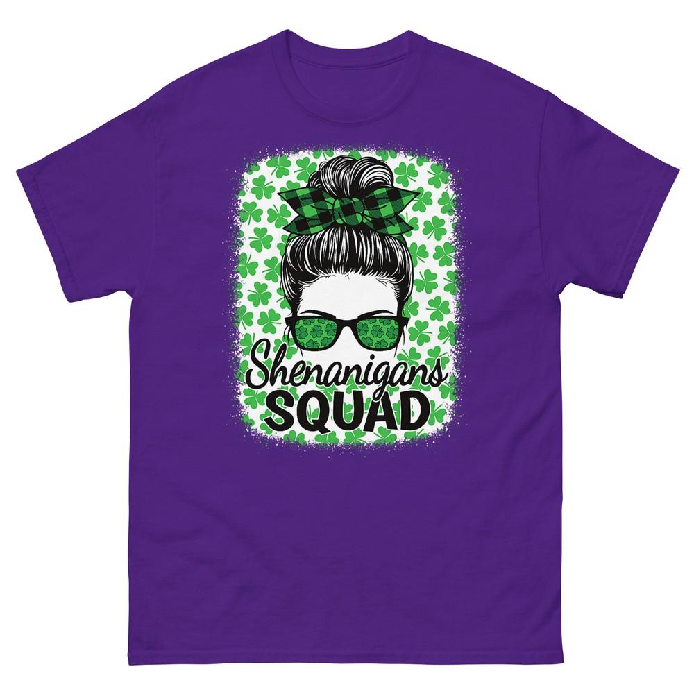 Shenanigans Squad St Patricks Day Unisex Girls Messy Bun TShirt