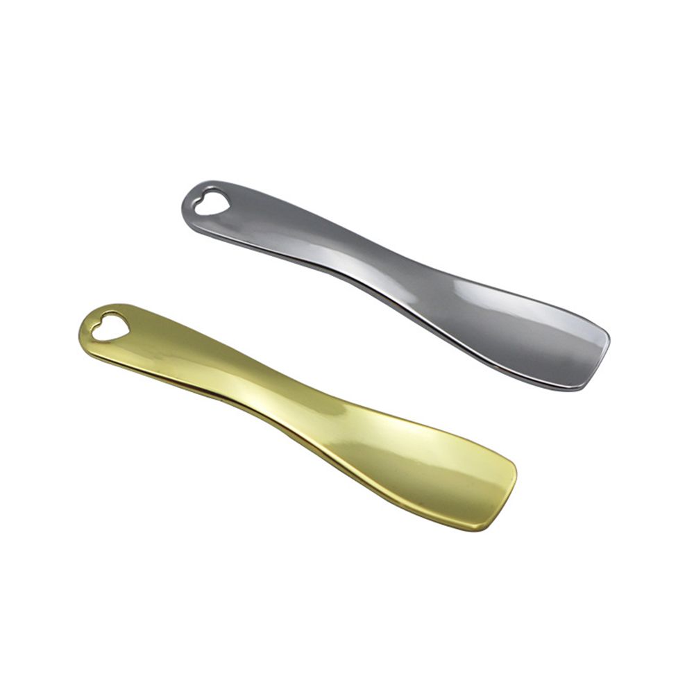 Cream Stick Massage Spoon Metal Makeup Spatula Mini Cosmetic Spoon Curved Scoop Facial Cream Spoon