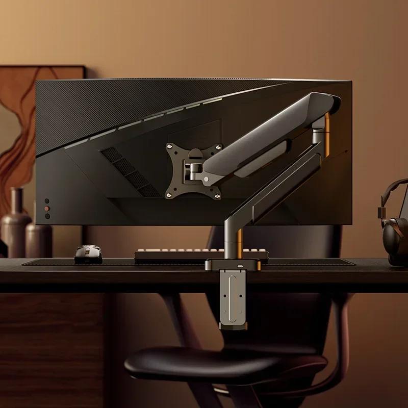 13-35 Inch Black White Monitor Stand, Ergonomic Adjustable Bracket, Space Saving for Home Office Use, Perfect Gift