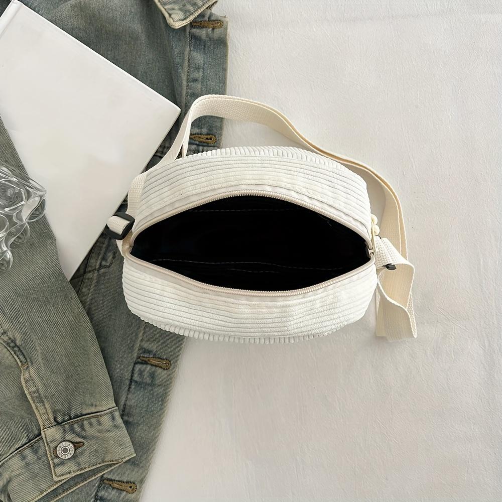 Vintage und vielseitige Harajuku Cord-Umhängetasche, Japanische lässige Cord-Tasche, Schlüssel-Tasche für den Weg zur Arbeit
