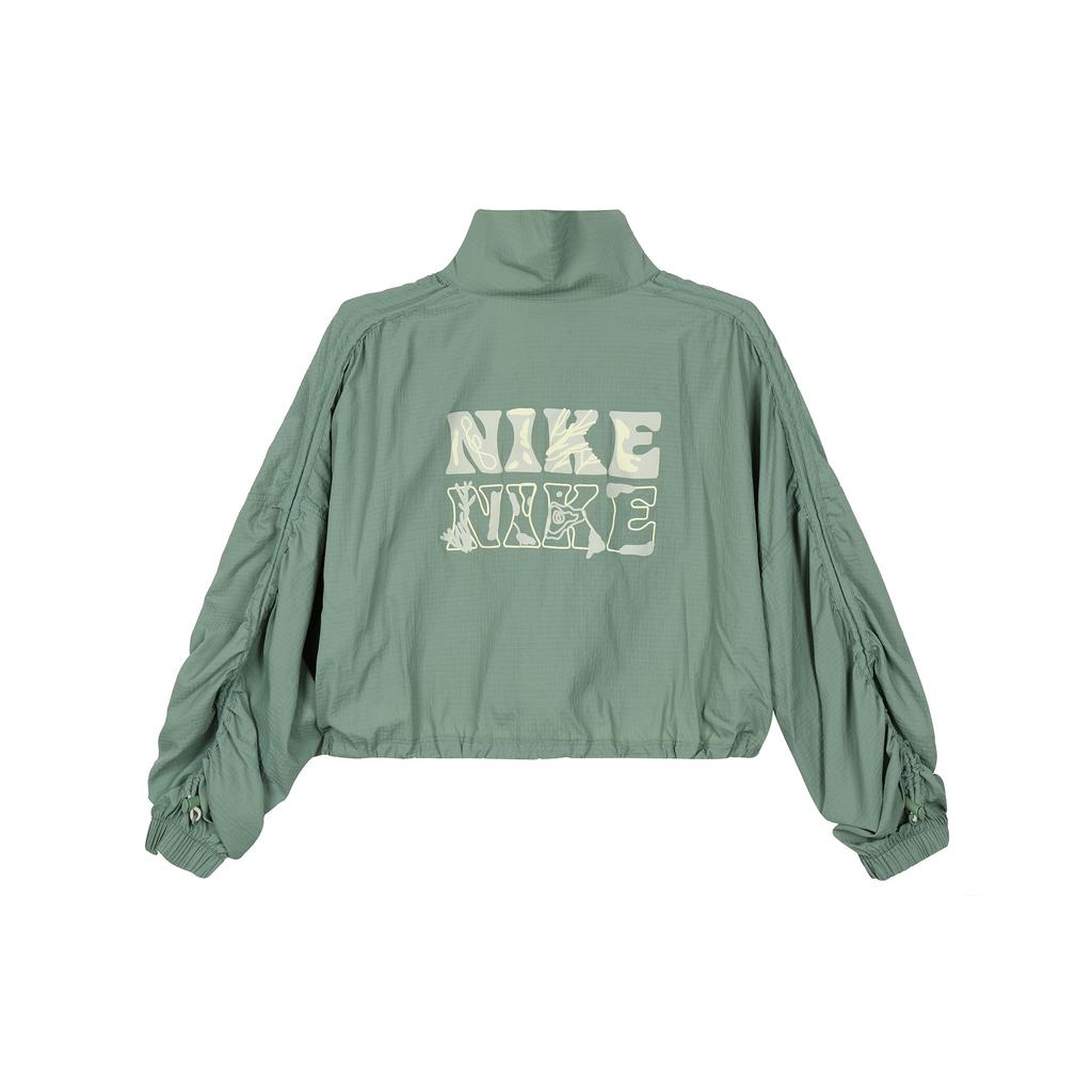 Nike Sportswear High Neck Woven Logo Jacket Women Jackets Grass-Green DX6151-311