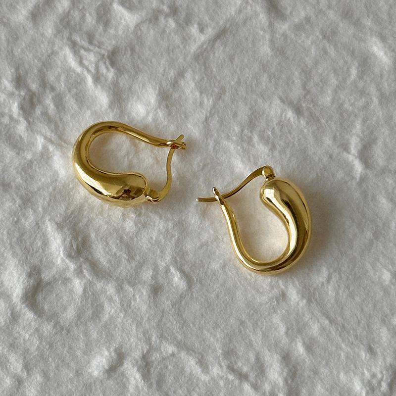 PONYKISS  Sterling Silver Needle Minimalist Water Drop Hoop Earrings for Women Trendy Fashion  Accessories