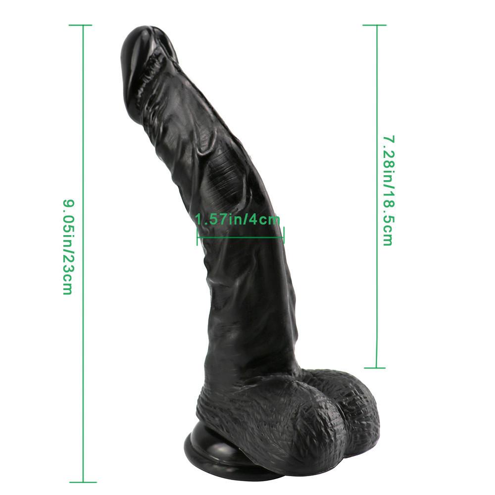 Black Huge Realistic Dildo Skin Feeling Phallus Soft Big Vibrator Penis with Suction Cup Sex Toy for Woman Strapon Female