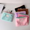 Sac à Maquillage Enveloppe Peluche Coréenne Couleur Bonbon Sac de Rangement Cosmétique pour Filles Sac de Toilette Portable de Voyage Pochette pour Crayons Pochette pour Femmes