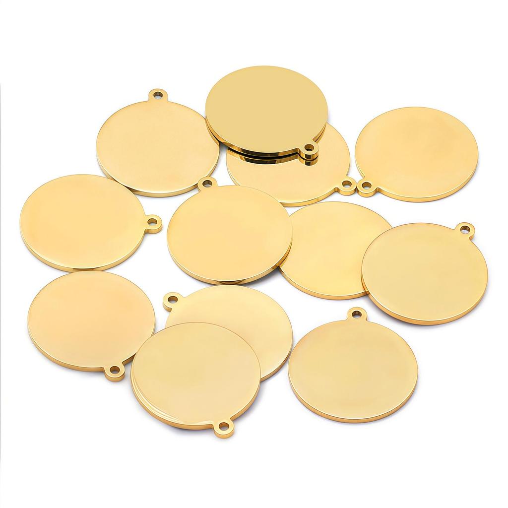 Engravable Stainless Steel Round Mirror Pendant for DIY Jewelry