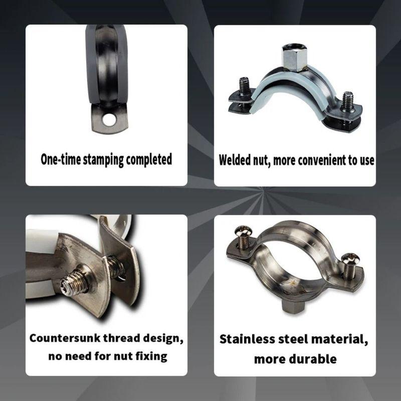 1Pcs Fastener Hardware Round Hose Clamp Nut Hoop Expansion Screw Suspension Pipe Holder Pipe Fitting 20mm-90mm Tube Clip Bracket