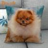 Nice Pomeranian Dog Pillowcase Bedroom Home Decorative Cover 45x45cm Square Zipper Pillow Cases Cotton Linen Fabric No Fade