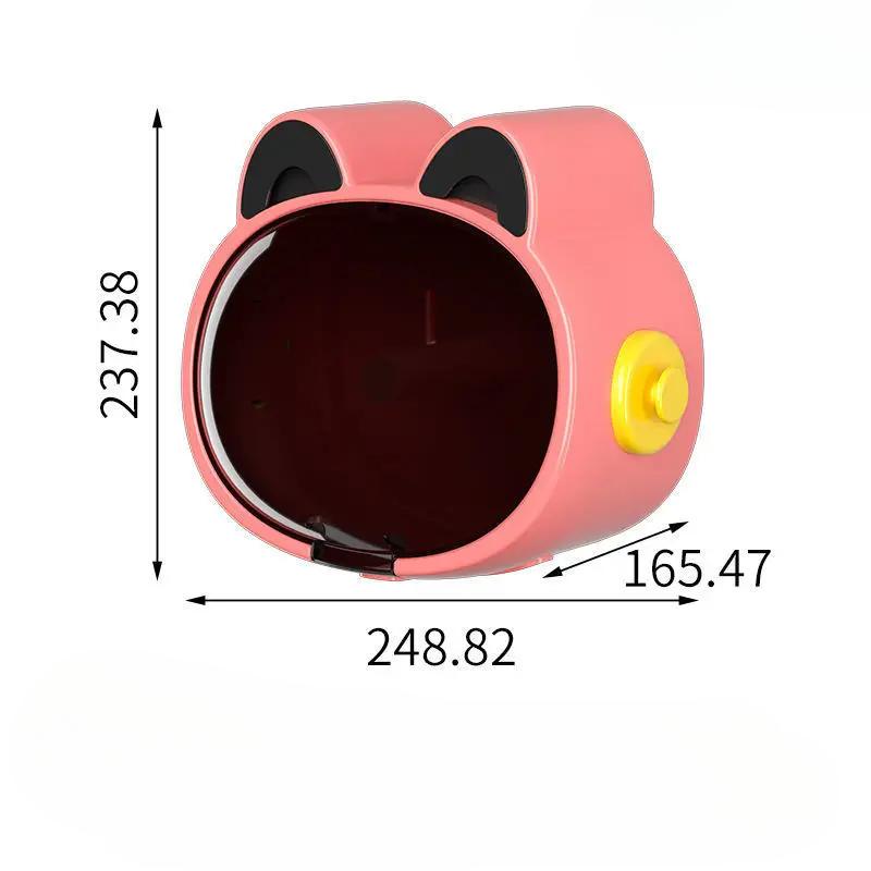 Detachable Tissue Boxes Kawaii Wall Mounted Toilet Roll Paper Case Cat Ear Jewelry Storage Container Bath Decoration Accessories