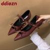 Fashion Fashion Butterfly-Knot Women Mary Janes Shoes With Height Increasing Footwear Pointed Toe Female Shallow Ladies Flats With Shoes