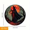 Halloween Pumpkin Lantern Metal Tin Sign Witch Moon Wall Decor Indoor Outdoor