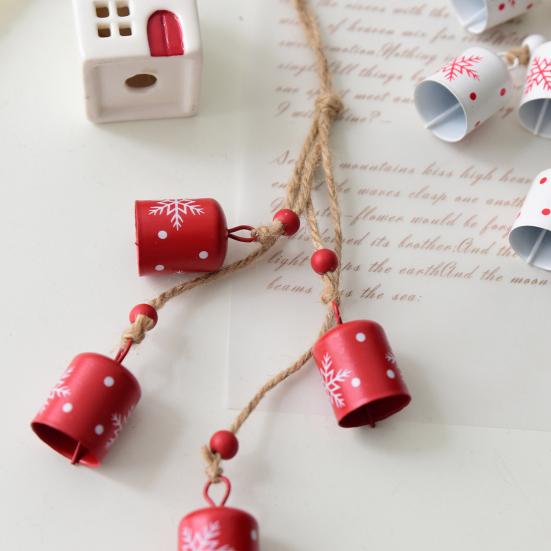 Christmas Bells Hanging Cow Bells with Snowflake Design Window Jingle Bells for Christmas