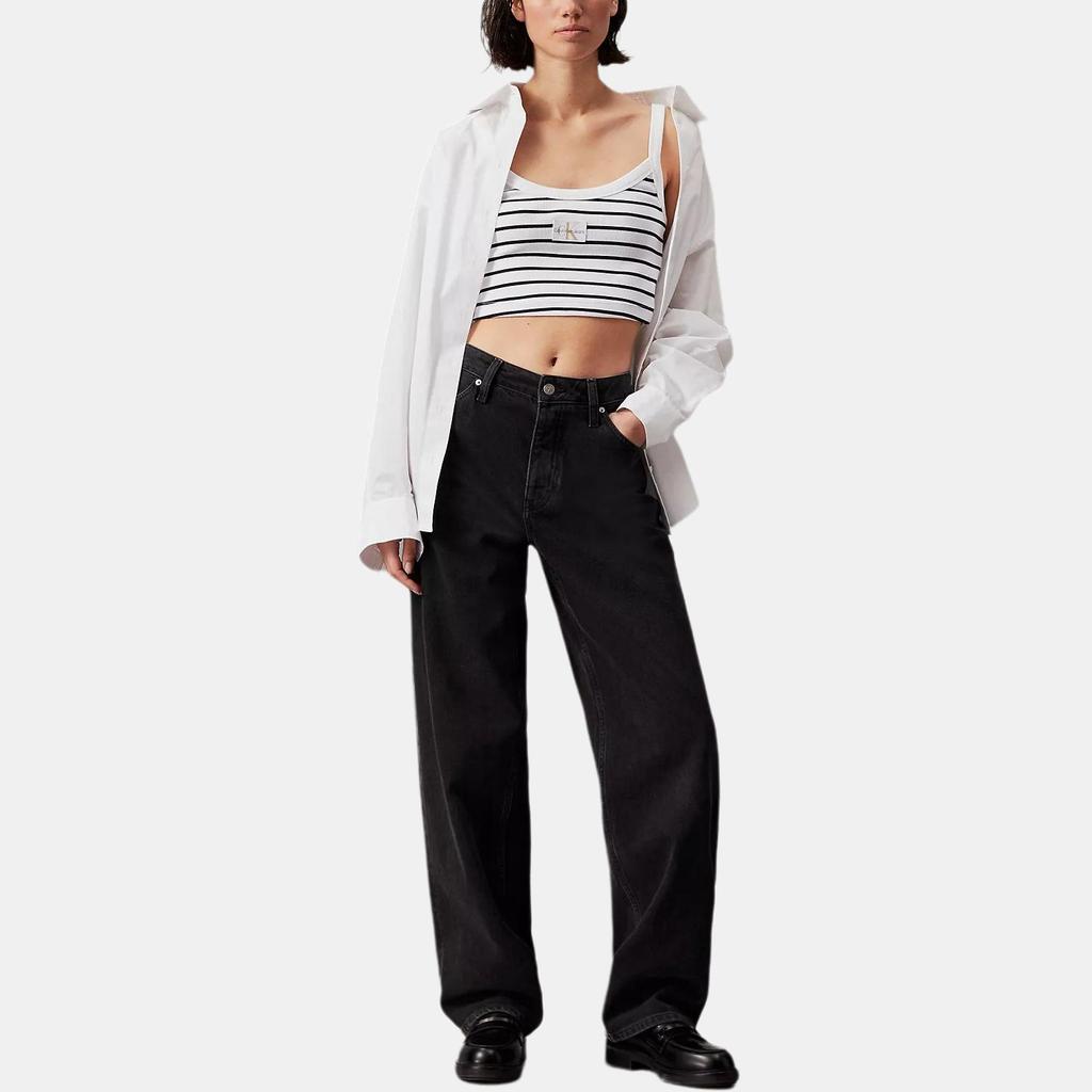 Calvin Klein Comfortable Minimalist Round Neck Pullover Vest Women tops Black White 0792115165