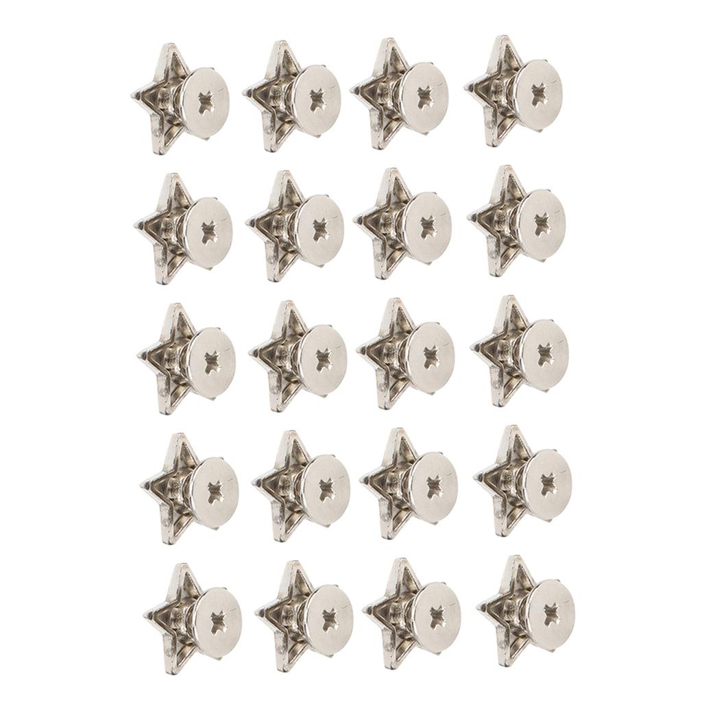 20Pcs Star Shape Rivet Stud Button DIY Clothes Shoes Decoration Accessories with Screws