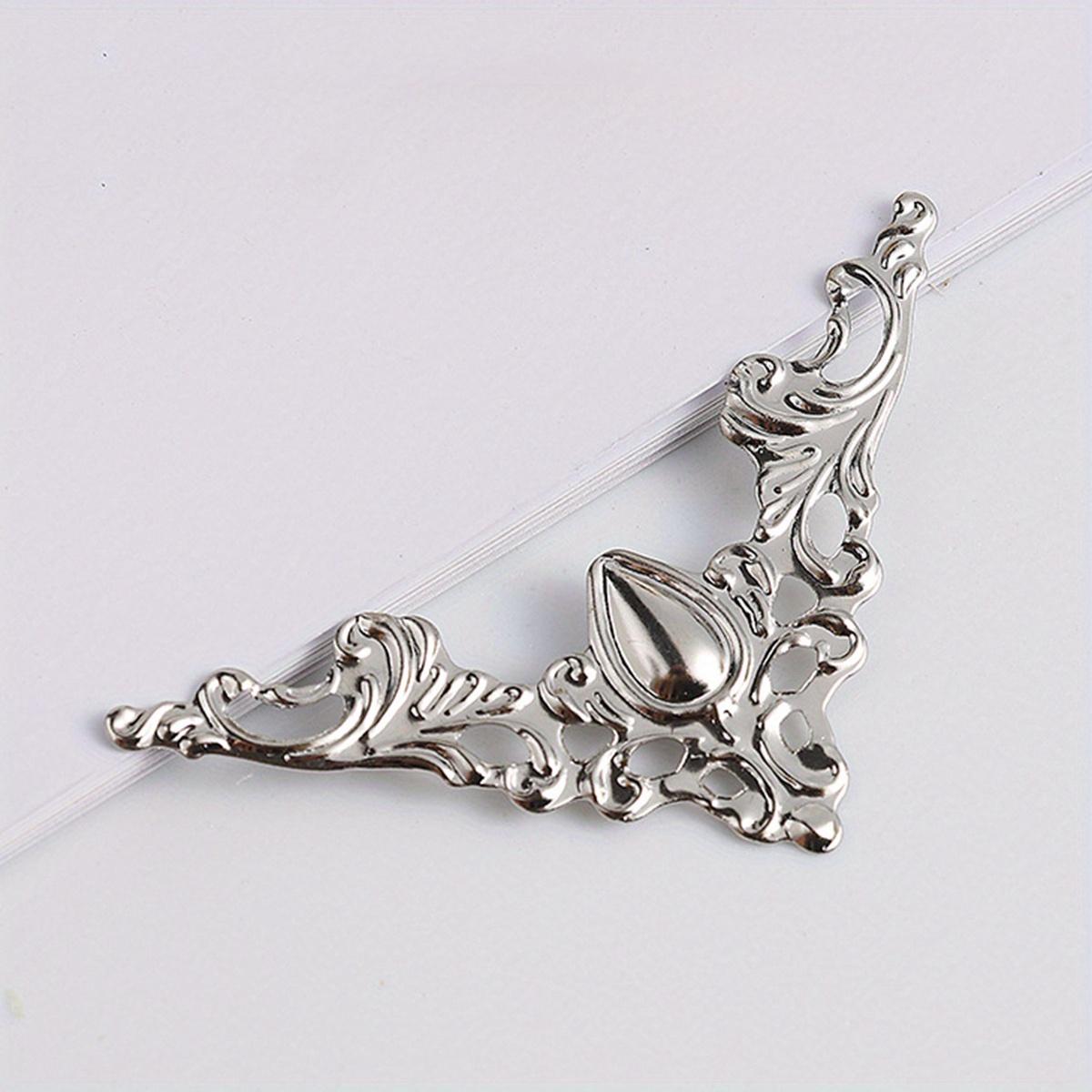 

10pcs Vintage Style Metal Iron Corners Decor For Books Scrapbooking Photo Albums Menus Corner Protectors Metal Decoration DIY Ornament Crafts 10pcs