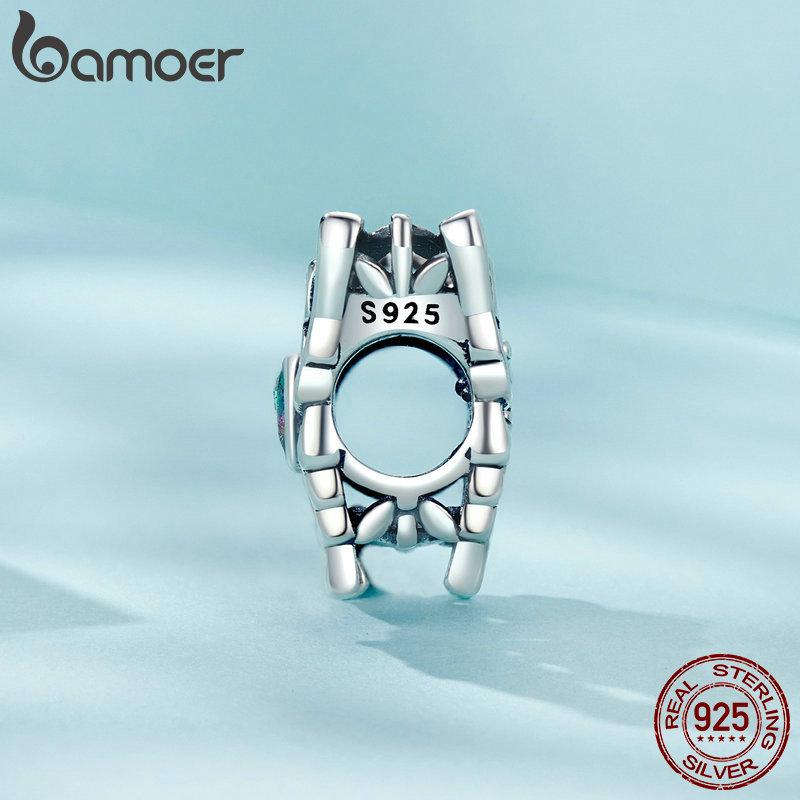 Bamoer 925 Sterling Silver Retro Butterfly Hollow Dangle Charm Beads for Bracelet Necklace Women Personalized Gift Jewelry