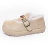 Winter fluffy shoes women's retro wind thick-soled piled thickened snow boots women's shoes