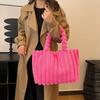 Plush Bag Women's 2025 New Fashion Simple Shoulder Bag Portable Large-capacity Plush Tote Bag