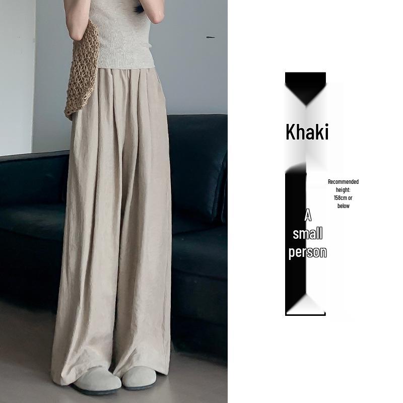 Women's Ice Silk White Wide-Leg Pants - Summer 2025 Collection