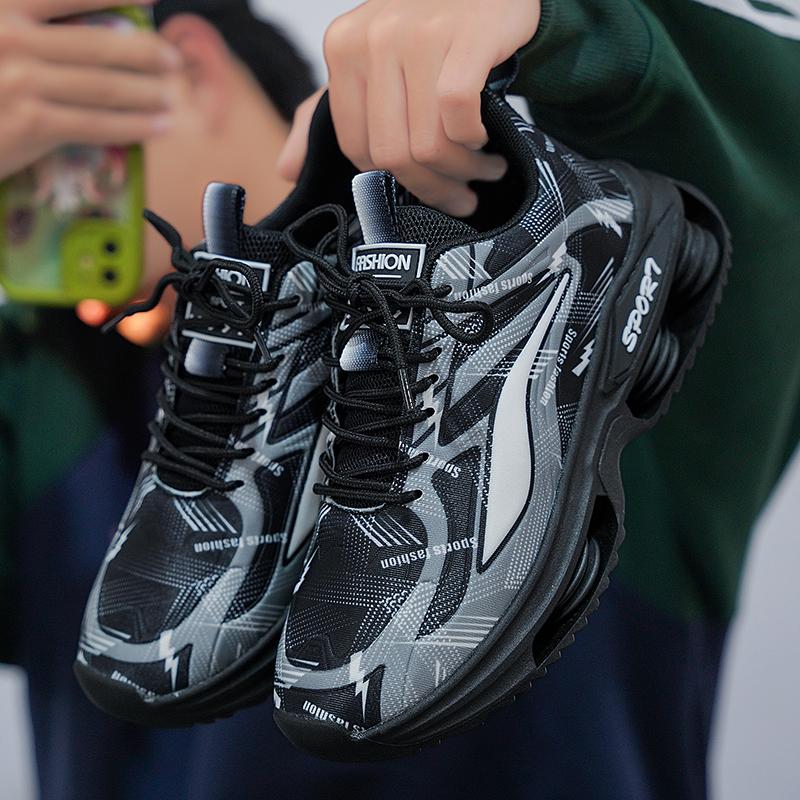 

39-44 Кроссовки для бега на открытом воздухе для мальчиков Повседневные кроссовки для мужчин Роскошные дизайнерские теннисные туфли Masculino на платформе Теннисные прочные 39 чёрный