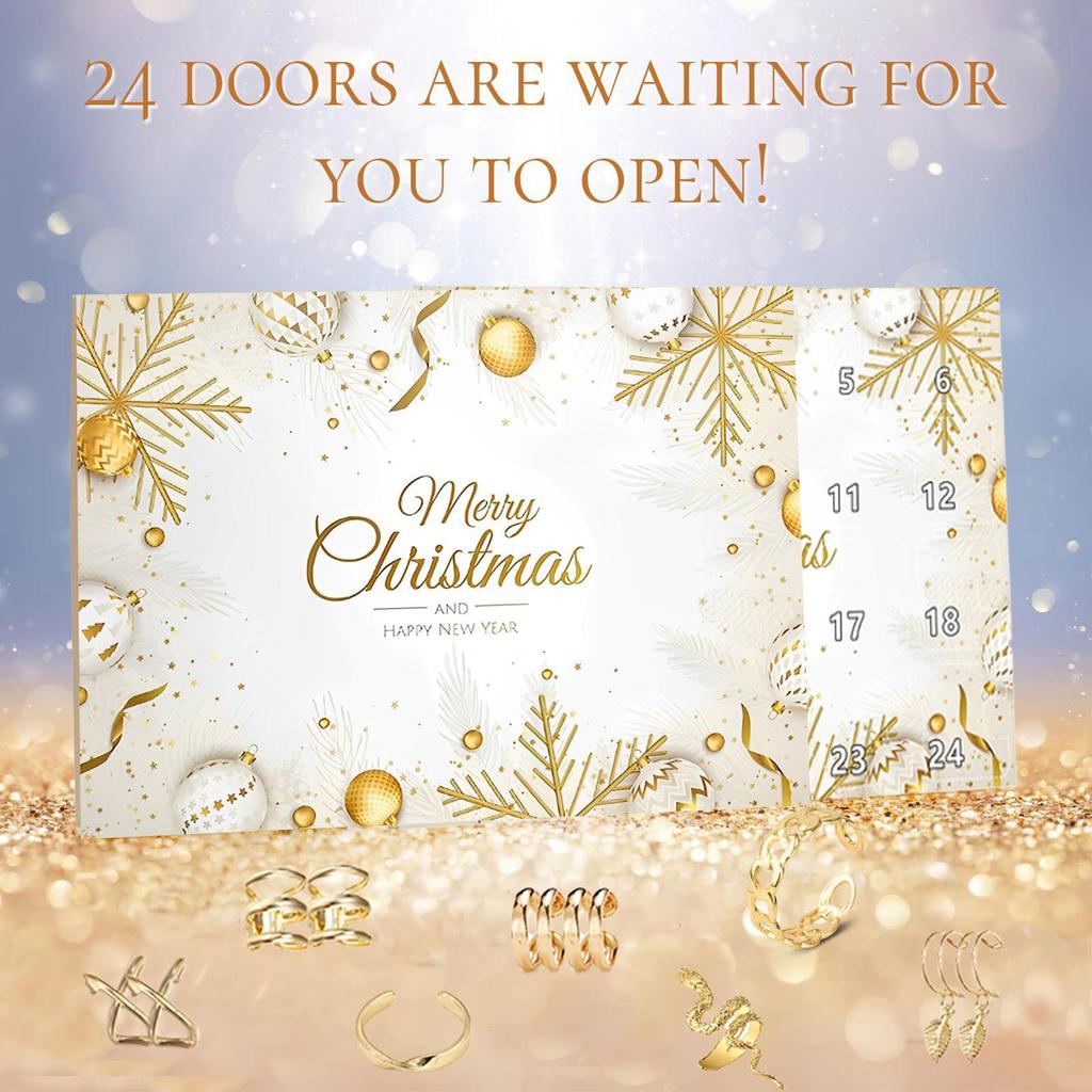 Weihnachtskalender 24 Tage Schmuck Adventsmode Armband für Frauen Mädchen Tochter Freundin Feiertagsparty Date Hochzeit