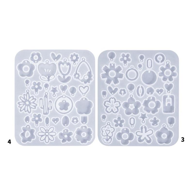 Ear Rings Epoxy Mould Tools/Flower Shaped Earrings Mold Handmade Ear Pendant Silicone Molds for Craft Enthusiasts