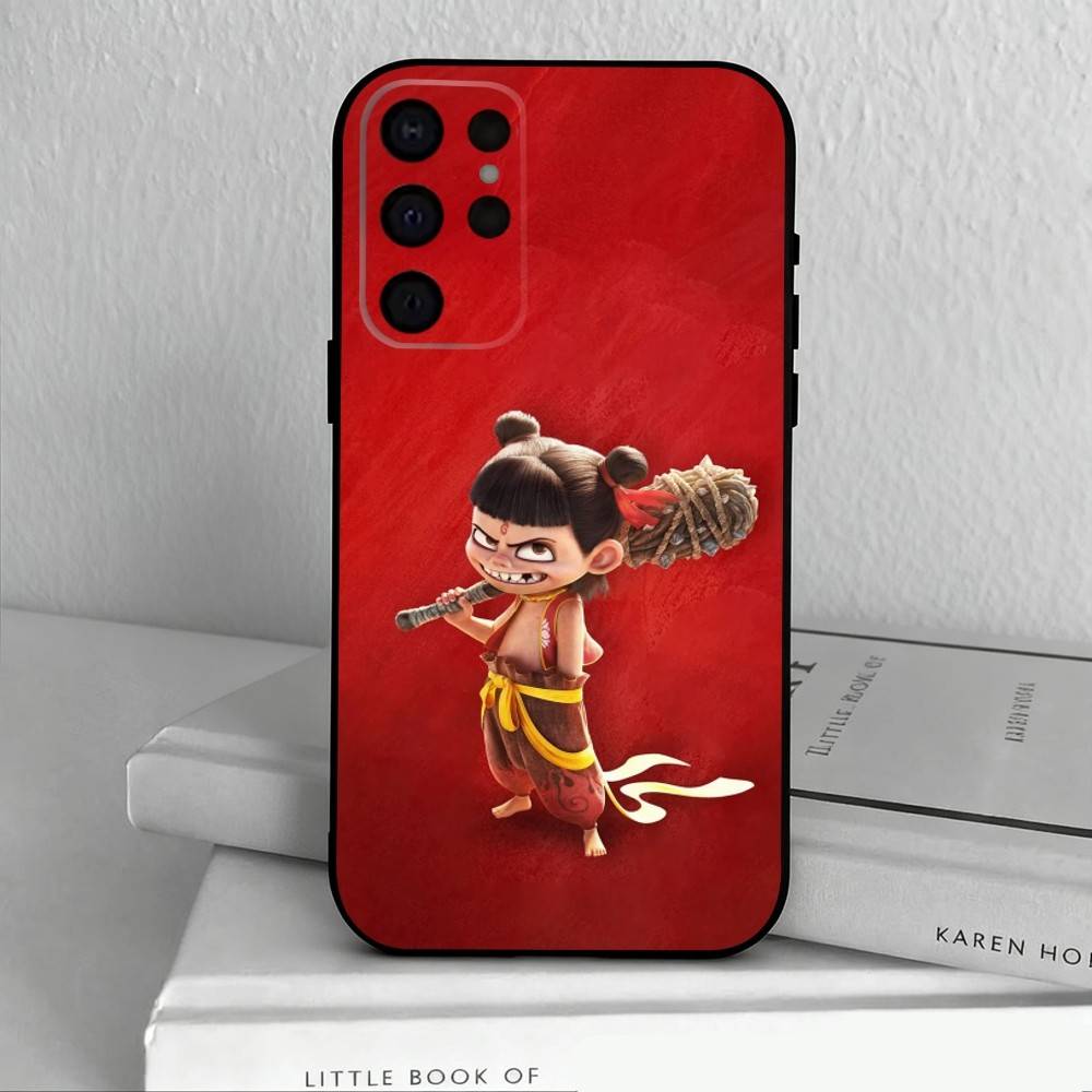 Lustiger Film Ne Zha Handyhülle Für Samsung S25,24,23,22,30,21,10,9,Ultra,Plus,Lite,FE,4,5 G Weiche Schwarze Hülle