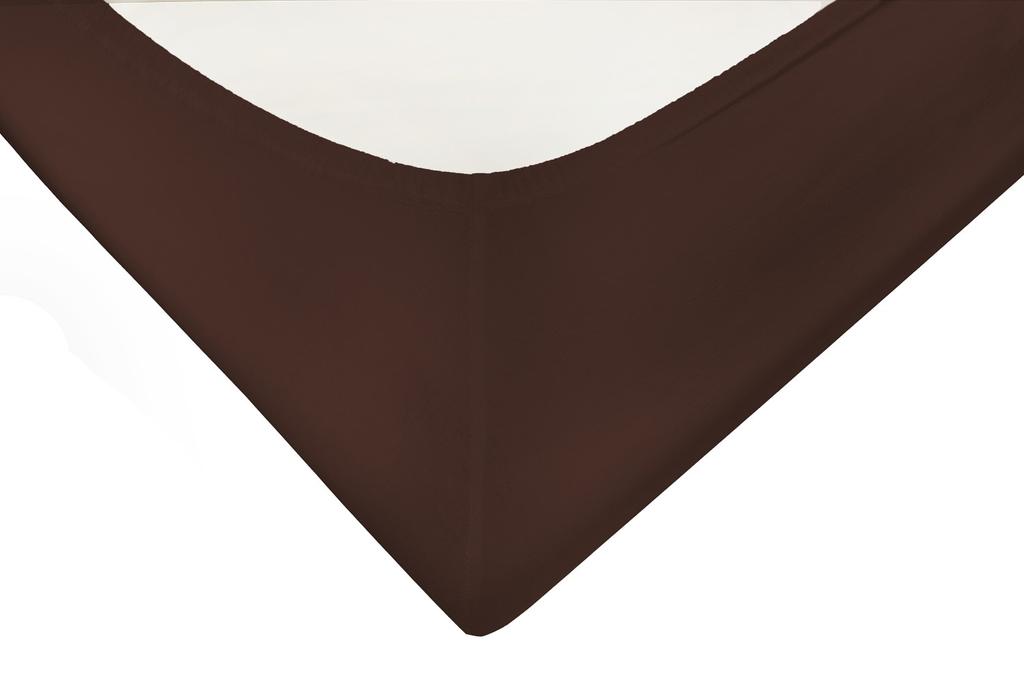 Satin fitted sheet 140x200x25, brown_18, matex