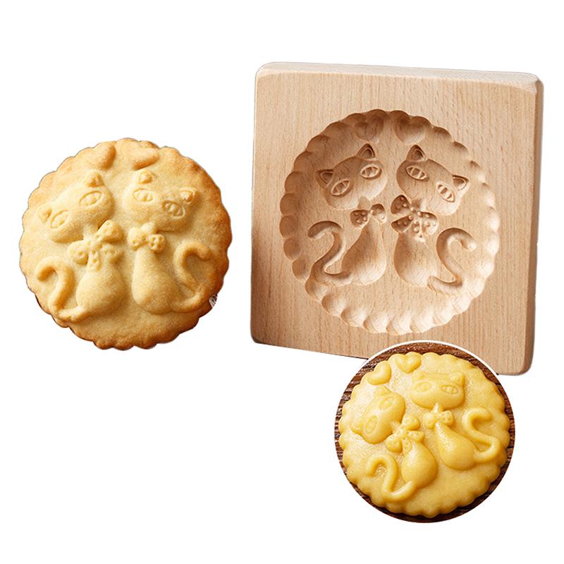 

Деревянное печенье, форма для печенья с розами, цветами, животными, высеченными рельефными узорами, инструменты для выпечки, самодельный резак, День святого Валентина, Пасха A6