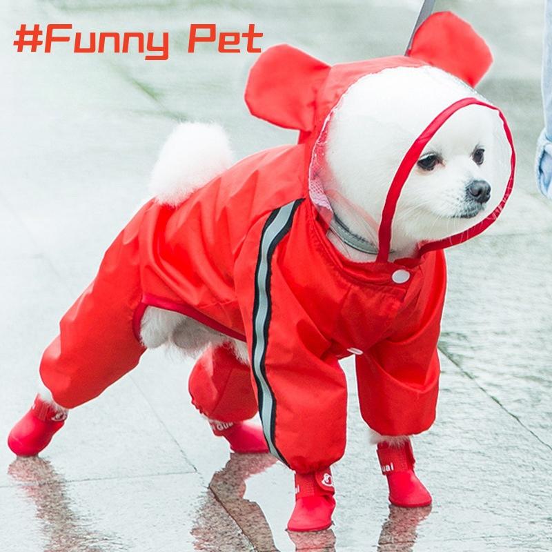 

Dog waterproof quick-dry Raincoat Include traction Hole gridding inside breathability Keep away skin disease For Diff Weight XXXL(10kg-14kg) червоний