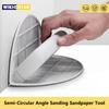 Multifunctional Semi-Circular Angle Sanding Sandpaper Tool Self-Adhesive Handheld Micro Detail Sander Kit for Drywall & Corners