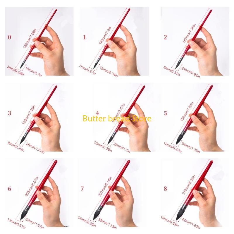 W89C Watercolor Paint Brush Nylon Bristles Paint Brush Fine Detail Paint Brush for Acrylic Gouache Oil Painting Model Drawing
