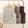 Women's Fleece Vest Button Down Sleeveless Jacket with Pockets Casual Oversized Fuzzy Vest Fall Winter Outerwear