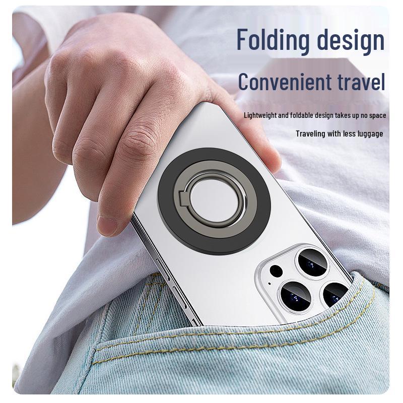 Magnetic Ring Stand for Apple 12-15 Phones - No Adhesive, Metal Design