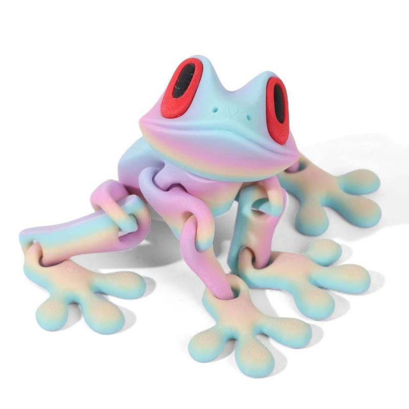 3D Printing Creative plus Humorous Lifelike 3D Frog Variable Style Refrigerator Magnets Playthings Action Children Movable Joint Fidget Playthings