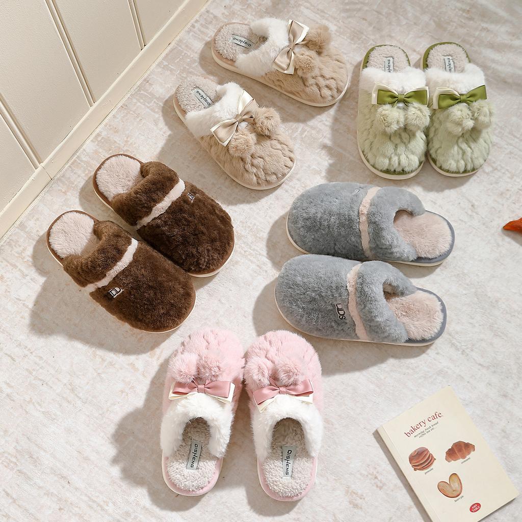 Cute Couple Cotton Slippers Winter 2025 New Indoor Warm Non-slip Bedroom Home Cotton Slippers