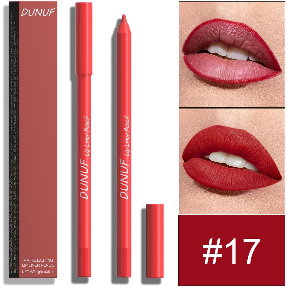 DUNUF 24-Color Waterproof Long-lasting Foam Lip Liner Set