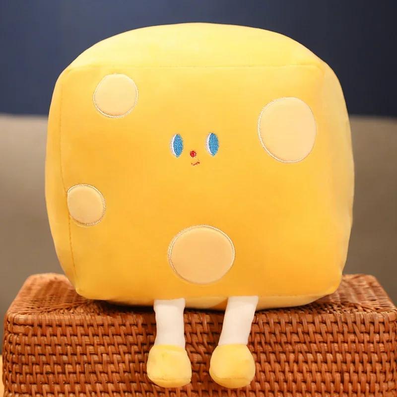 70cm Giant Funny Cheese Plushie Toys Simulation Food Lifelike Pillow Stuffed Soft Creative Animal Cheese Cushion Birthday Gifts