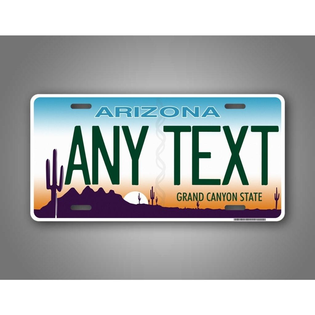 1pc Custom Arizona License Plate Metal Tin Sign Personalized Text Car Garage Wall Decoration