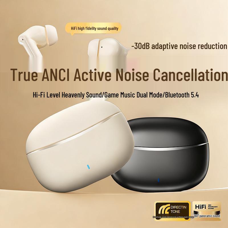 

2025 TWS Bluetooth Earphones with Long Battery Life, Comfortable Fit & Advanced ANC+ENC Noise Reduction for Wireless Use ANC-T05 чорний
