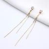 Earrings Long Tassel Glitter Stylish Zircon Embedded Earring Fringe Personality Gold Silver Ear Dangle Wedding Decor Women