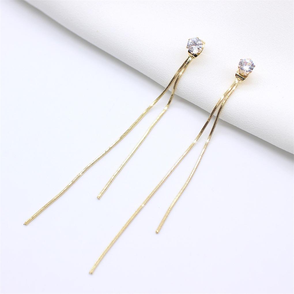 Earrings Long Tassel Glitter Stylish Zircon Embedded Earring Fringe Personality Gold Silver Ear Dangle Wedding Decor Women