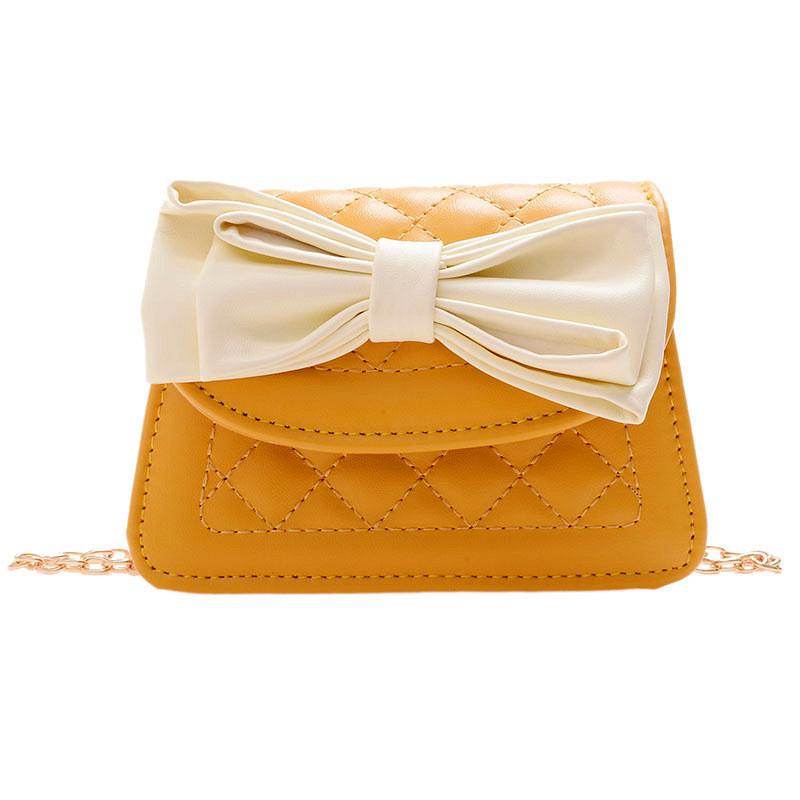 Fashionable Mini Pu Crossbody Bag For Kids With Stylish Bow And Waterproof Features