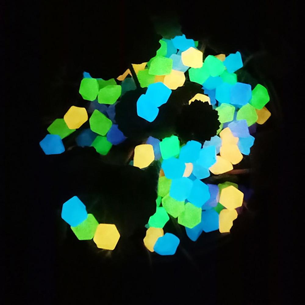 pcs Rhombus Safe Glow In Dark Decorative Pebbles Aquarium Ornament Luminous Stones Lawn Decor