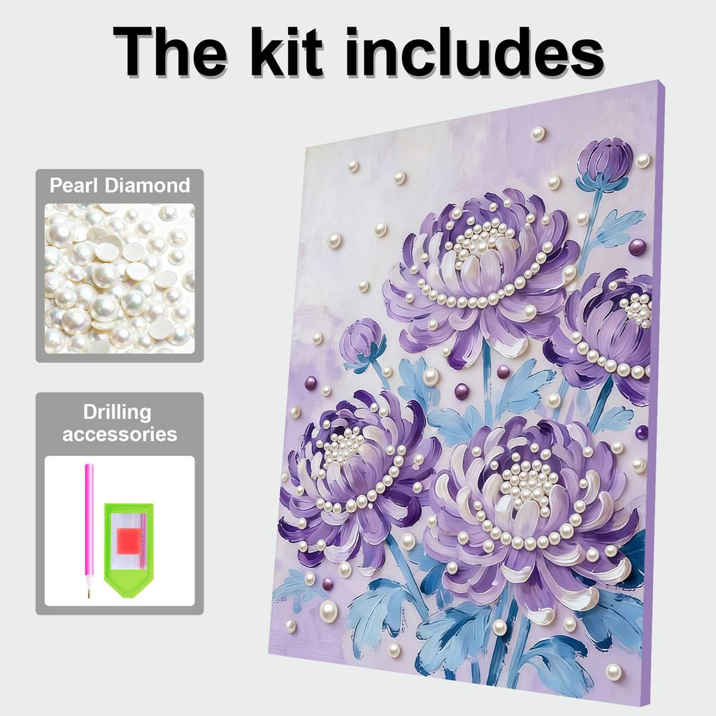 DIY Pearl Dot Painting with Frame 11.81x15.75in Pearl Painting Art Kits for Adults/Beginners Gift Home Decor
